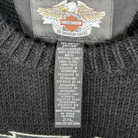 VTG Harley Davidson 2005 Motorcycles Knit Sweater Embroidered Logo Men’s XXL - Picture 11 of 12